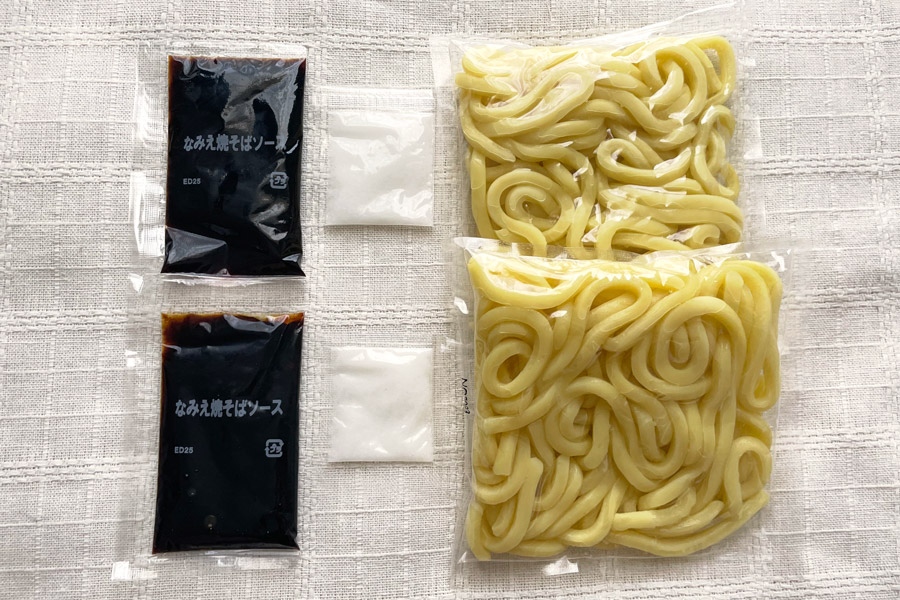 なみえ焼きそばの材料