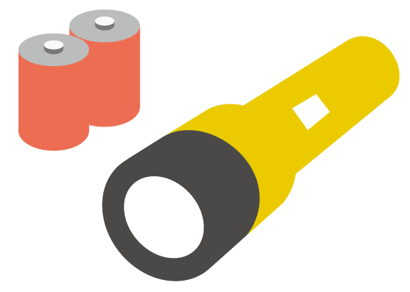 懐中電灯のイラスト