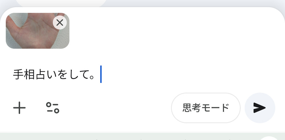 Geminiで手相画像をアップ