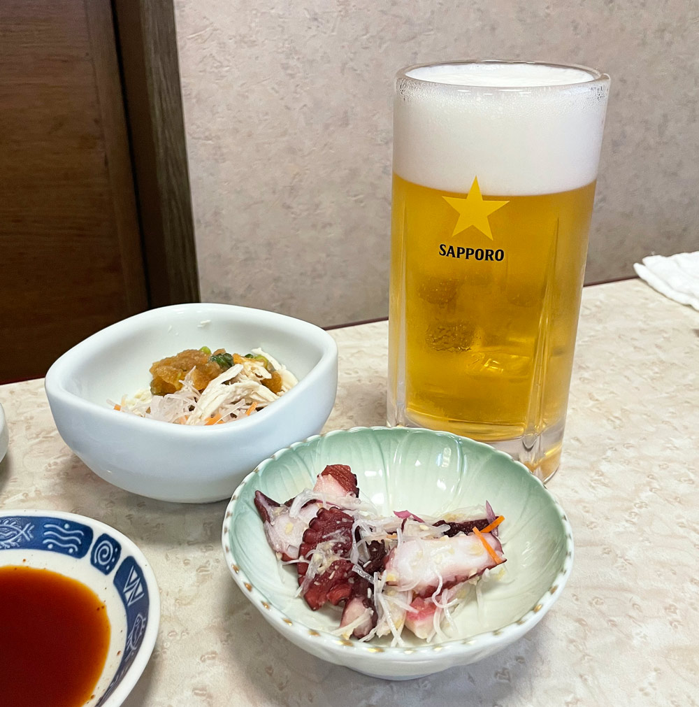 ビールとお通し