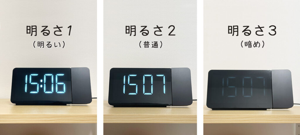 ディスプレイ画面の文字の明るさ